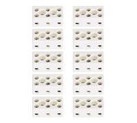 Eujgoov 10Pcs TC 613 Bloque de Terminales Cerámico 24A, 3 Posiciones 8 | Contactos de Aleación de Zinc, Cuerpo de Porcelana, Clasificación de 450 V a 600 V, para Cableado de Fuente de Alimentación