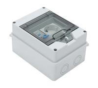 Eujgoov Caja de Distribución de Energía de Pared Montada en Superficie, 16A 1P+N Toma de Disyuntor IP65 Caja a Prueba de Agua, con Cubierta Transparente para Uso en Exteriores Sótanos