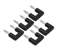 Eujgoov Conector Tipo Banana Doble, Latón Niquelado, Adaptadores 1 Hembra a 2 Macho, Tamaño de 4 Mm, Ideal para Electrónica, Inversores y Uso Industrial (BLACK)