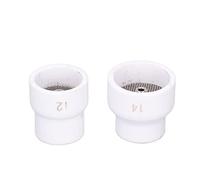 Eujgoov Juego de Copas de Soldadura TIG Boquilla de Soldadura de Cerámica 12 14 Tamaño para WP9 WP17 WP18 WP20 WP25 WP26 Reemplazo de Antorcha para Soldadores con Caja de Plástico de 2 Tamaños e