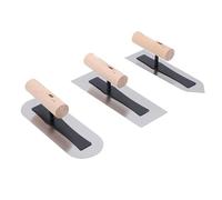 Eujgoov Llanas para Enlucido, Herramientas para Alisado, 3 Unidades de Acero Inoxidable con Mangos de Madera, for Enlucido y Acabado de Paredes