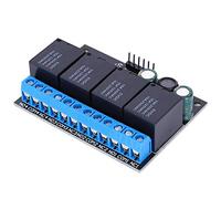 Eujgoov Módulo de relé de 4 Canales 12V, Interruptor de Disparo de Nivel | CC 6-24V Voltaje Amplio, Control de Pulsos bajo, CA 250V, 10A Nominal, Fácil Instalación, Carcasa Metálica