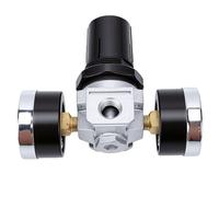 Eujgoov Regulador de Presión de Aire R202 Salida Ajustable 0 a 150 PSI Puerto de Salida de Entrada 1/4 NPT Puerto de Manómetro 1/8 NPT Equipado con Manómetros Dobles