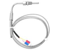 Eujgoov Sensor de Temperatura de Termopar Tipo K 0 a 1250 C Pt1,8 | Sonda Tipo K, Punta Expuesta, Respuesta Rápida, Cable Aislado, Vástago Móvil, Cable de 1 M, Rosca Pt1,8
