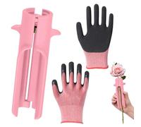 EULAPGOE Herramienta de eliminación de Espinas de Rosas Profesional con 1 Unidad y Guantes incluidos, eliminador de Espinas y Hojas de Color Rojo, tamaño ergonómico para floristería, Bodas y jardiner