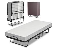 Eulenke Cama Plegable 90 x 200 cm Para Adultos, Con Colchón 13 cm Grosor, Metal y Ruedas, Soporta 150 kg, Para Dormitorio, Salón