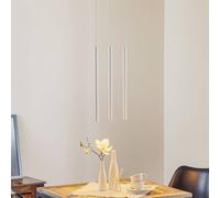 Euluna Lámpara colgante Thin, blanca, 3 luces, lineal