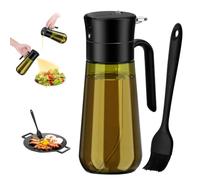 Euqvunn Aceitera Spray Pulverizador 2 En 1 Con Brocha, Botella De Vidrio Opaco 580ml Tipo Pulverizador Aceite Spray Para Conservar La Frescura. Ideal Para Ensaladas, Hornear Y Asar A La Parrilla