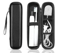 Euqvunn Estuche Cepillo Dientes, Compatible con la mayoría de los cepillos eléctricos. con Forro Suave, Doble Cremallera y Correa para Colgar, hogar y los Viajes (PU)