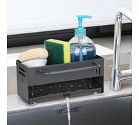 Euqvunn Soporte de Esponja, Acero al Carbono Organizador Fregadero Cocina, Soporte Esponja Fregadero, Porta Esponja Cocina con Bandeja de Goteo, Estropajo Organizador para Fregadero de Cocina