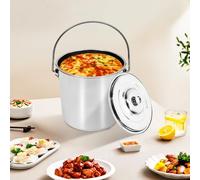 EurHomePlus - Cubo de acero inoxidable con tapa (6 l, 12 l, 20 L, con tapa, 12 L, con tapa, con tapa y cubo de leche, 12 L)