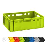 Eurobox - Caja para carnes (60 x 40 x 20 cm, E2), color verde claro | BURI, Caja de carnicería, caja apilable, apta para alimentos, fabricada en Alemania