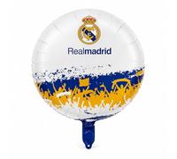 EuroFiestas, Decoracion Cumpleaños Real Madrid, Globo Foil para Cumpleaños Infantil Real Madrid, Decoracion Temática Oficial para Fiestas, Meriendas y Comuniones (45 Cm Aficion)