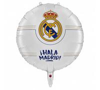 EuroFiestas, Decoracion Cumpleaños Real Madrid, Globo Foil para Cumpleaños Infantil Real Madrid, Decoracion Temática Oficial para Fiestas, Meriendas y Comuniones (45 Cm Hala Mad)