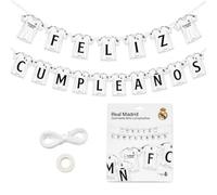 EuroFiestas, Guirnalda Cumpleaños Infantil Real Madrid, Decoracion Cumpleaños Real Madrid, Decoracion Temática Oficial para Fiestas, Meriendas y Comuniones, 1 Ud (Texto)