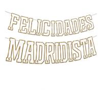 Eurofiestas - Guirnalda Felicidades Madridista Oficial Real Madrid - Decoración de Cumpleaños Fútbol, Pancarta Madridista para Fiesta Infantil, Celebraciones y Eventos Real Madrid