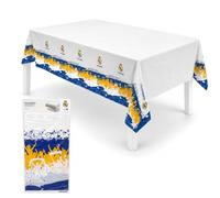 EuroFiestas, Mantel Cumpleaños Infantil Real Madrid (270 X 134cm), Decoracion Cumpleaños Real Madrid, Vajilla Temática Oficial para Fiestas, Meriendas y Comuniones, 1 Unidad (Aficion)