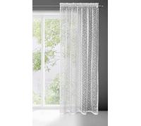 Eurofirany Amanda Cortina con Cinta de Cortina - 1 Pz, Cortina de Ventana, Cortina Transparente, Cortina de Visillo para Salón Dormitorio Habitación de Niños Comedor, 140x270 cm, Blanco