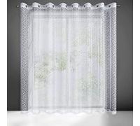 Eurofirany Amanda Cortina con Ojales - 1 Pz, Cortina de Ventana, Cortina Transparente, Cortina de Visillo para Salón Dormitorio Habitación de Niños Comedor, 300x250 cm, Blanco