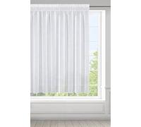 Eurofirany ARGEA Cortina Translucida con Cinta de Cortina - 1 Pz. Cortina para Ventana para Sala de Estar Dormitorio Moderno La Habitación de los Niños Comedor, 350x150 cm, Blanco
