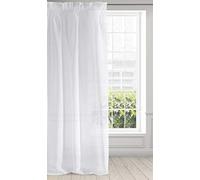 Eurofirany ARGEA Cortina Translucida con Cinta de Cortina - 1 Pz. Cortina para Ventana para Sala de Estar Dormitorio Moderno La Habitación de los Niños Comedor, 140x270 cm, Blanco
