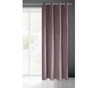 Eurofirany Cortina de terciopelo con ojales Pierre, para sala de estar, dormitorio, moderna, clásica, con ojales de metal, primera pieza, 215 g/m², rosa claro, 140 x 250 cm