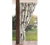 Eurofirany GARDEN Cortinas Exterior con Rod Bolsillo - 1 pz. Cortina de Exterior Impermeable, Resistentes al Viento, Cortina para Jardín, Patio, Balcón, Terazza, 155x200 cm, Estampado Gris
