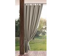 Eurofirany Garden Cortinas Exterior con Trabillas - 1 pz. Cortina de Exterior Impermeable, Resistentes al Viento, Cortina para Jardín, Patio, Balcón, Terazza, 155x240 cm, Cappuccino