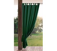Eurofirany GARDEN Cortinas Exterior con Trabillas - 1 pz. Cortina de Exterior Impermeable, Resistentes al Viento, Cortina para Jardín, Patio, Balcón, Terazza, 155x240 cm, Verde Oscuro
