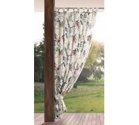 Eurofirany Garden Cortinas Exterior con Trabillas - 1 pz. Cortina de Exterior Impermeable, Resistentes al Viento, Cortina para Jardín, Patio, Balcón, Terazza, 155x200 cm, Estampado Gris