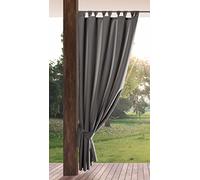 Eurofirany Garden Outdoorvorhäng mit Schlaufenschal- 1 STK. Abnehmbaren Schlaufen, Sonnenschutz Sichtschutz Winddicht Wasserdicht Vorhäng für Pavillon Terrasse Pergola, 155x220 cm, Dunkelgrau