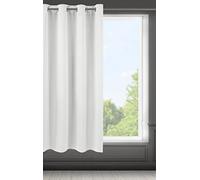 Eurofirany Logan Cortina Opaca - 1 Unidad, Ojales, Bloquea la Luz, Oscurece la Habitación, Dormitorio, Sala de Estar, 140x175 cm, Blanco