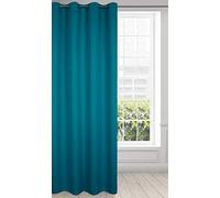 Eurofirany Logan Cortina Opaca-1 Unidad, Ojales, Bloquea la Luz, Oscurece la Habitación, Dormitorio, Sala de Estar, Poliéster, Azul Marino, 135x250 cm