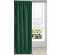 Eurofirany Logan Cortina Opaca Extralarga - 1 Unidad, Cinta de Cortina, Bloquea la Luz, Oscurece la Habitación, Dormitorio, Sala de Estar, 135x270 cm, Verde Oscuro