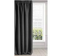 Eurofirany Logan Cortina Opaca Extralarga - 1 Unidad, Cinta de Cortina, Bloquea la Luz, Oscurece la Habitación, Dormitorio, Sala de Estar, 135x270 cm, Negro
