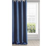 Eurofirany Logan Cortina Opaca Extralarga-1 Unidad, Ojales, Bloquea la Luz, Oscurece la Habitación, Dormitorio, Sala de Estar, satén, Azul Oscuro, 135x250 cm