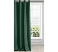 Eurofirany Logan Cortina Opaca Extralarga - 1 Unidad, Ojales, Bloquea la Luz, Oscurece la Habitación, Dormitorio, Sala de Estar, 135x250 cm, Verde Oscuro