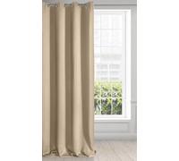 Eurofirany Logan Cortina Opaca Extralarga - 1 Unidad, Ojales, Bloquea la Luz, Oscurece la Habitación, Dormitorio, Sala de Estar, 140x270 cm, Beige