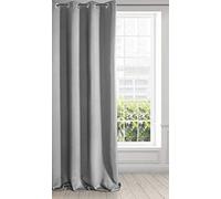 Eurofirany Logan Cortina Opaca Extralarga - 1 Unidad, Ojales, Bloquea la Luz, Oscurece la Habitación, Dormitorio, Sala de Estar, 135x250 cm, Gris