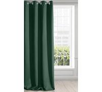 Eurofirany Logan Cortina Opaca Extralarga - 1 Unidad, Ojales, Bloquea la Luz, Oscurece la Habitación, Dormitorio, Sala de Estar, 140x270 cm, Verde Oscuro