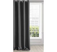 Eurofirany Logan Cortina Opaca Extralarga - 1 Unidad, Ojales, Bloquea la Luz, Oscurece la Habitación, Dormitorio, Sala de Estar, 135x250 cm, Negro