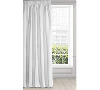 Eurofirany Logan, cortina opaca mate, satinada, con banda plisada, 1 pieza, elegante, lisa y sencilla, para sala de estar y dormitorio, blanca 135 x 270 cm