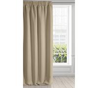 Eurofirany Logan Opaca Extralarga-1 Unidad, Cinta de Cortina, Bloquea la Luz, Oscurece la Habitación, Dormitorio, Sala de Estar, Poliéster, Beige, 135x270 cm