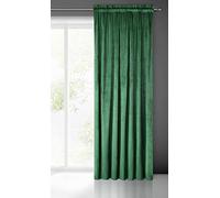 Eurofirany Pierre Cortina de Terciopelo con Cinta de Cortina - 1 Pz. Cortina Termicas Aislantes Visillo de Ventana Opaca para Dormitorio Salón Privacidad, 215 g/m², 140x300 cm, Verde Oscuro