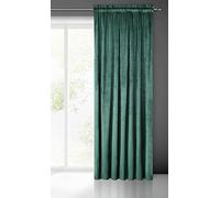 Eurofirany Pierre Cortina de Terciopelo con Cinta de Cortina - 1 Pz. Cortina Termicas Aislantes Visillo de Ventana Opaca para Dormitorio Salón Privacidad, 215 g/m², 140x300 cm, Turquesa Oscura