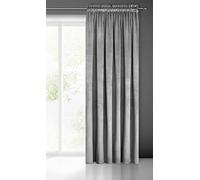 Eurofirany Pierre Cortina de Terciopelo con Cinta de Cortina - 1 Pz. Cortina Termicas Aislantes Visillo de Ventana Opaca para Dormitorio Salón Privacidad, 215 g/m², 140x300 cm, Gris