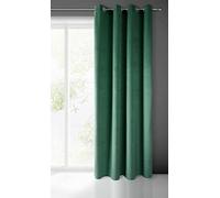 Eurofirany Pierre Cortina de Terciopelo con Ojales - 1 Pz. Cortina Termicas Aislantes Visillo de Ventana Opaca para Dormitorio Salón Privacidad, 215 g/m², 140x250 cm, Verde Oscuro