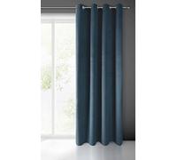 Eurofirany Pierre Cortina de Terciopelo con Ojales - 1 Pz. Cortina Termicas Aislantes Visillo de Ventana Opaca para Dormitorio Salón Privacidad, 215 g/m², 140x250 cm, Azul Oscuro