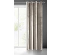 Eurofirany Pierre Cortina de Terciopelo con Ojales - 1 Pz. Cortina Termicas Aislantes Visillo de Ventana Opaca para Dormitorio Salón Privacidad, 215 g/m², 140x250 cm, Beige