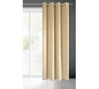 Eurofirany Pierre Cortina de Terciopelo con Ojales - 1 Pz. Cortina Termicas Aislantes Visillo de Ventana Opaca para Dormitorio Salón Privacidad, 215 g/m², 140x250 cm, Cappuccino